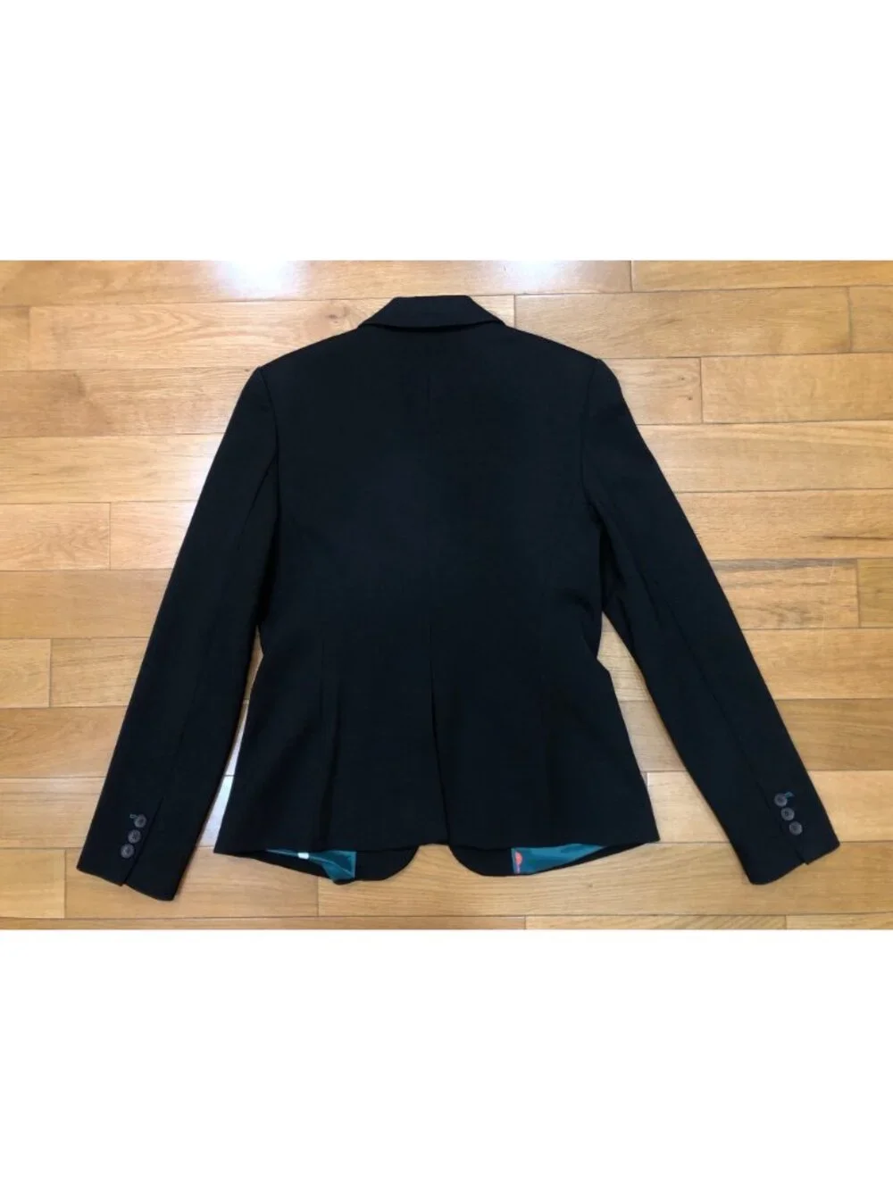 Boden WE545 Marylebone Ponte Blazer Black Stretch Tailored Polka Dot Lining Sz 8